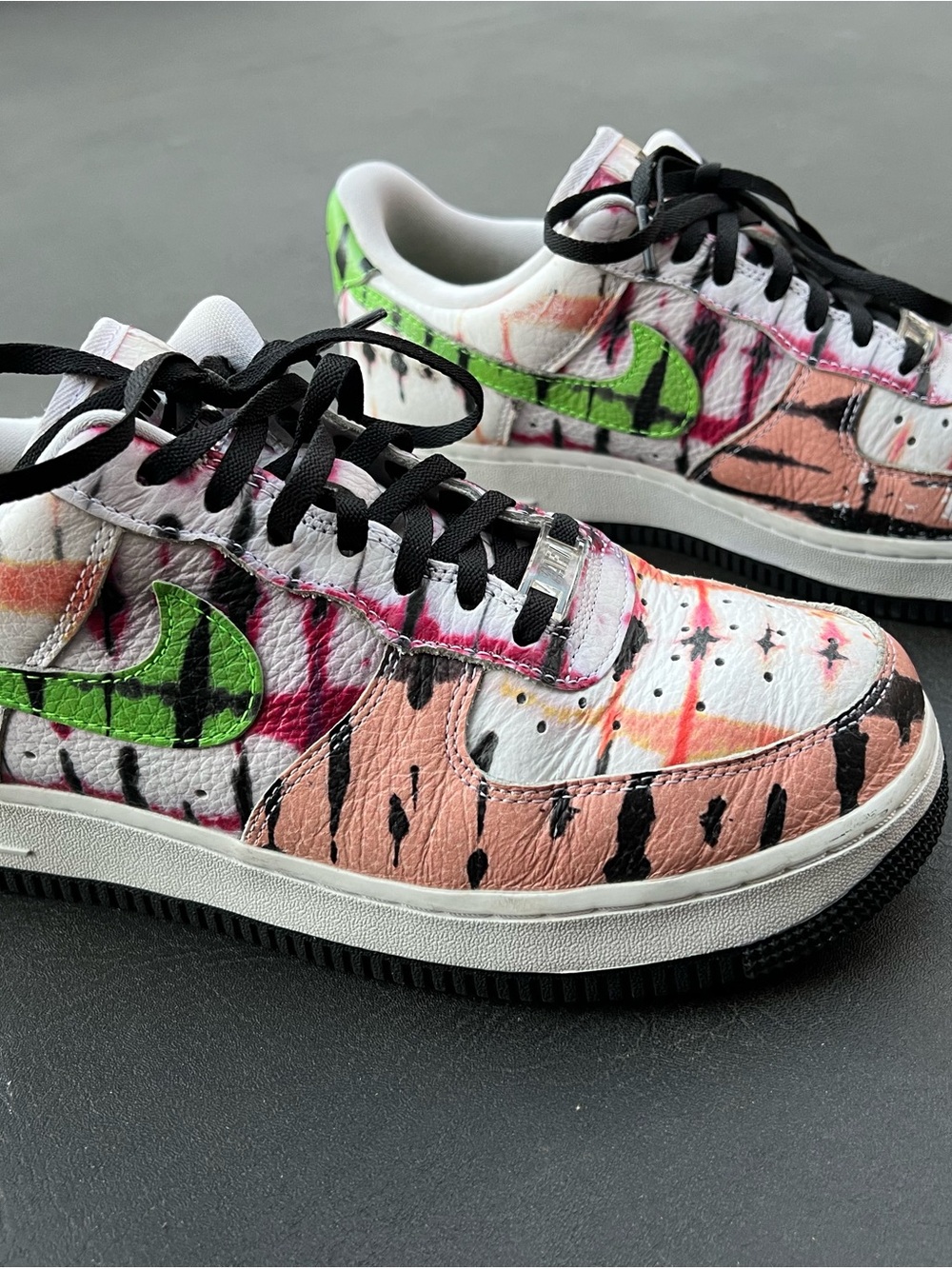 Nike Women’s Low-Top Sneakers in White, Pink, Green & Black